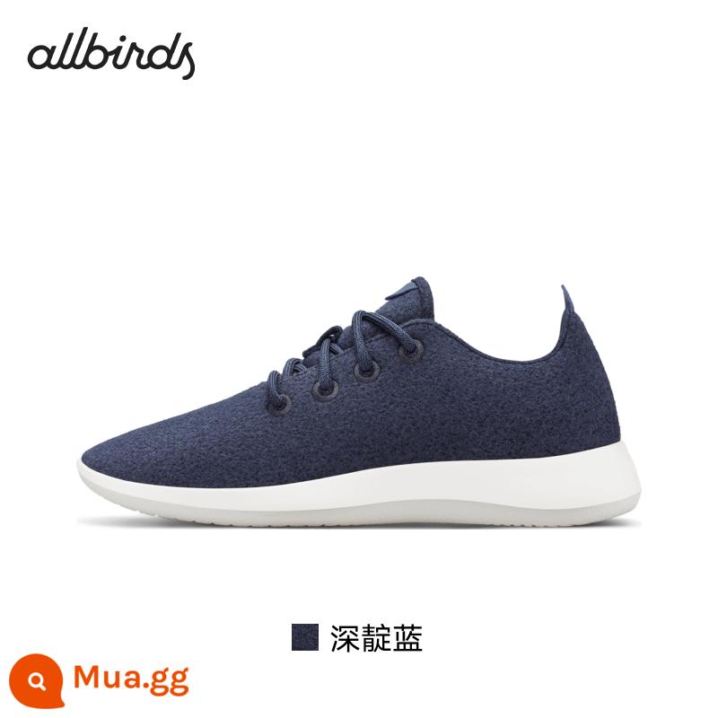 Allbirdswool Runner Winter Winter Wool, thoáng khí, thoải mái và giày thể thao giày nam và giày phụ nữ - chàm đen