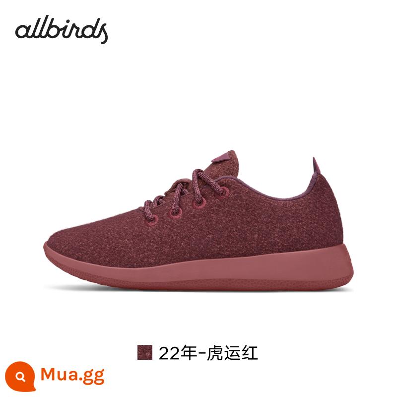 AllbirdsWool Runner Len Mùa Đông Thoáng Khí Thoải Mái Nam Giày Nữ Giày Giày Thường - 22 tuổi-Hổ may mắn màu đỏ