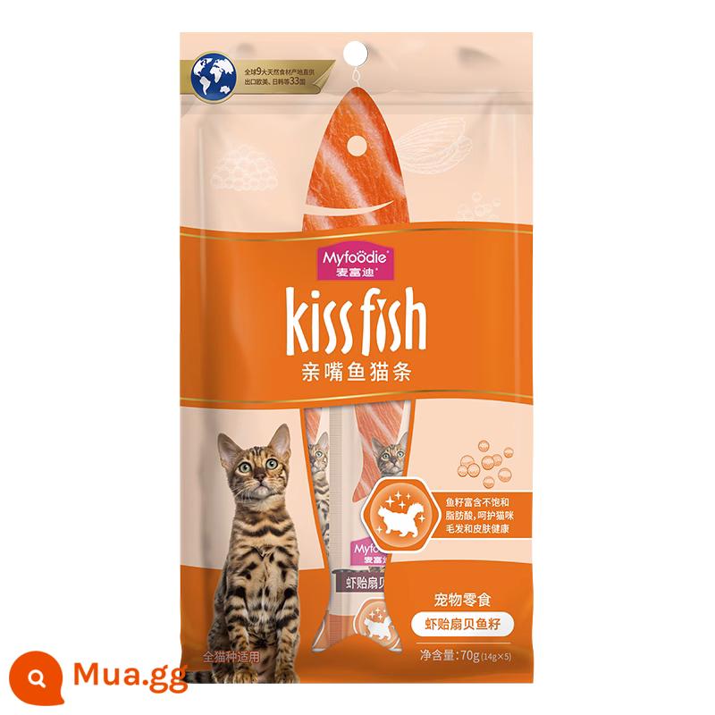 McFoody Cat Strips 100 Miếng 30 Miếng Nguyên Hộp Kiss Cá Sữa Dê Túi Đựng Thực Phẩm ướt Đồ Ăn Nhẹ Cho Mèo Thức Ăn Đóng Hộp Cho Mèo - [Phong cách chức năng] Tôm, Vẹm, Trứng sò điệp