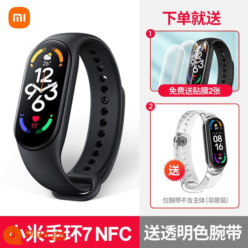 [SF Express] Đồng hồ thông minh thể thao chống nước Xiaomi Mi Band 7 NFC Theo dõi nhịp tim Oxy trong máu Máy đếm bước chân qua Bluetooth dành cho nam và nữ Áp suất thời tiết Giấc ngủ 6 Sức khỏe 5 Flagship chính thức của Seven Pro - [SF Express] Vòng đeo tay 7NFC+ dây đeo trong suốt miễn phí + phim*2