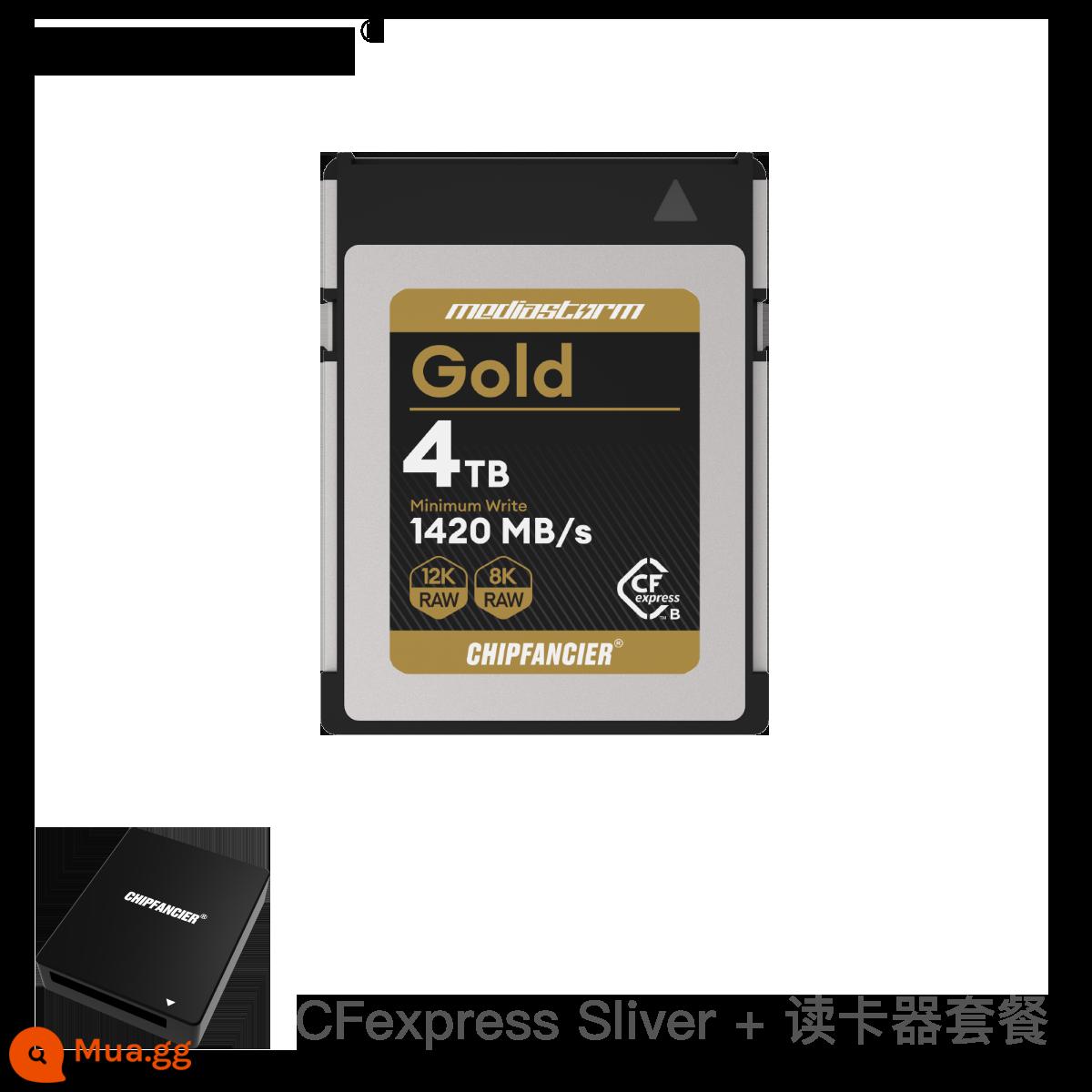 Thẻ nhớ CHIPFANCIER Gold CFexpress TypeB Z9 Z8 8.3K Chụp liên tục hiệu suất cao - Gói đầu đọc thẻ Gold 4T