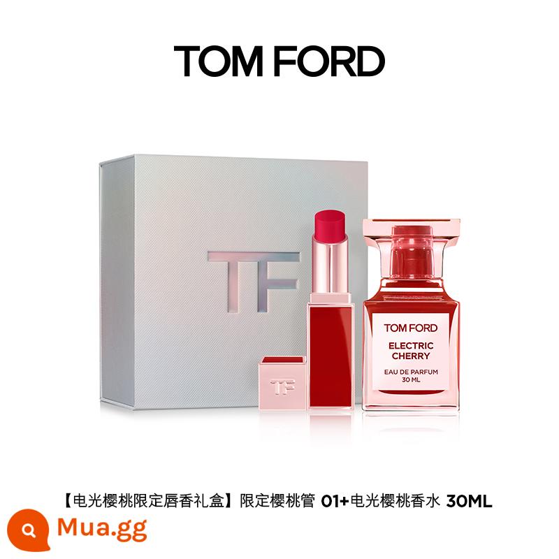 [Festival Limited] Hộp quà tặng nước hoa TF Lip Gift Bộ son môi bạch kim giới hạn Zhenhua Ebony White Musk - [Hộp Quà Tặng Nước Hoa Son Electric Cherry Limited] Limited Cherry Tube 01+Nước Hoa Cherry Electric 30ML