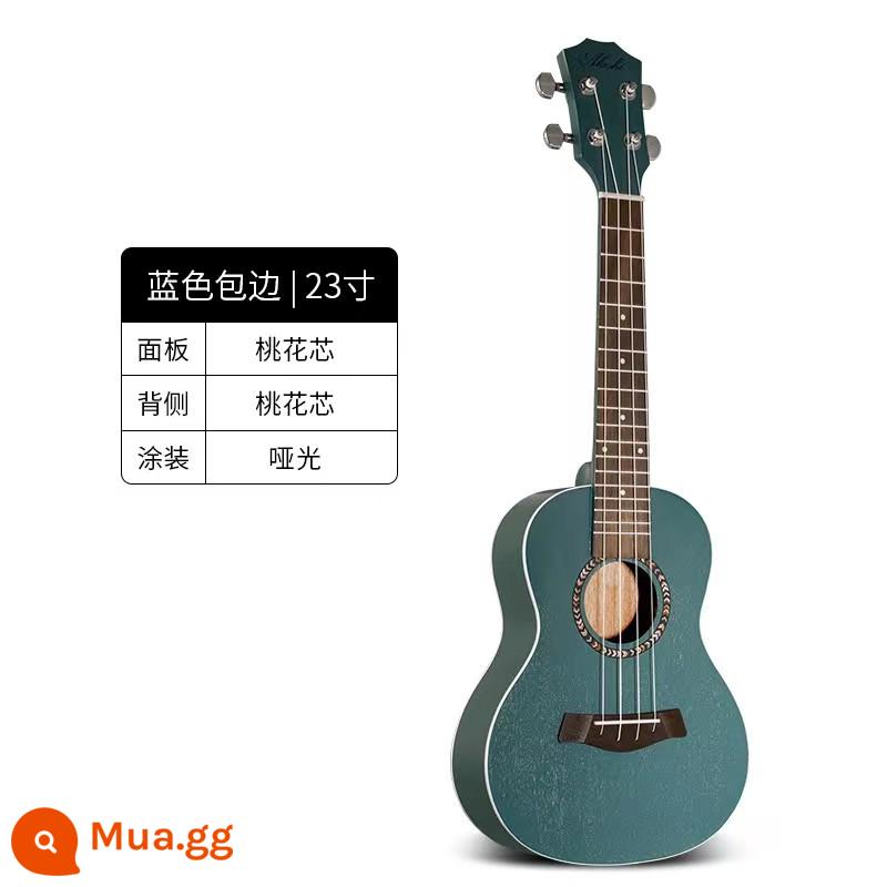 akeshi ukulele người mới bắt đầu phụ nữ chàng trai và trẻ em người lớn 23 inch mục veneer ukulele đàn guitar nhỏ - Viền xanh 23 inch + phụ kiện + hướng dẫn