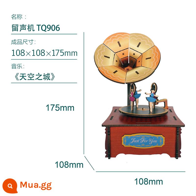 Tongqu Văn Xương Trùng Khánh Lần Hộp Nhạc Tự Làm Thủ Công Trường Giang Quốc Tế Sáng Tạo Nhà Mô Hình Vật Trang Trí Hộp Nhạc - Máy hát [Lâu đài trên bầu trời]