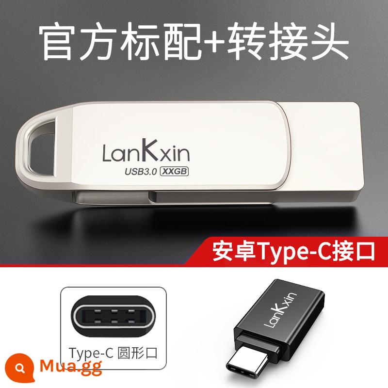 Lanke Core 3.0 Đĩa U Tốc Độ Cao 32G Tặng Tùy Chỉnh Chữ USB Máy Tính Chính Hãng Ô Tô Đôi Di Động USB đèn LED - 32G [Cấu hình tiêu chuẩn + bộ chuyển đổi] Android Type-C