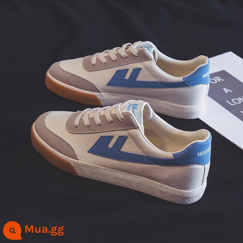 Kéo Lại Giày Vải Nam 2022 Xu Hướng Mùa Xuân Mới Giày Nam Cổ Thấp Plus Nhung Cotton Giày Sneaker Nam Ấm Áp - Bầu trời xanh lúa