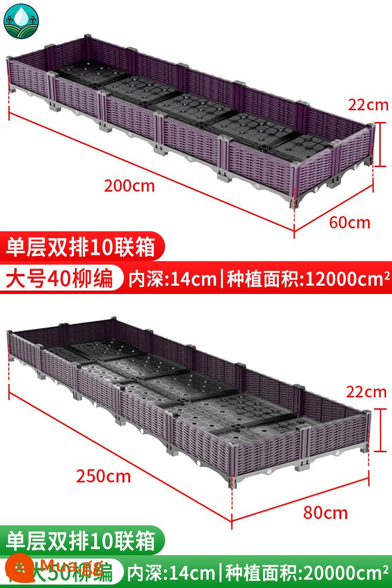 Trồng hộp trồng hiện vật hộp đặc biệt mái nhà trồng chậu gia đình ban công thêm chậu hoa nhựa lớn hộp hoa hình chữ nhật - Tiêu đề hàng đôi 10