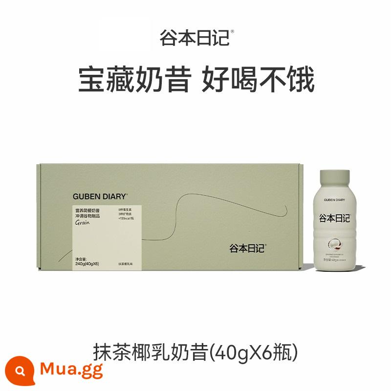 [Giao hàng thường] Guben Nhật ký bột sữa lắc thay thế bữa ăn no có hàm lượng protein cao đồ uống pha chế nhanh dinh dưỡng chất xơ - [1 hộp] Matcha nước cốt dừa 6 chai