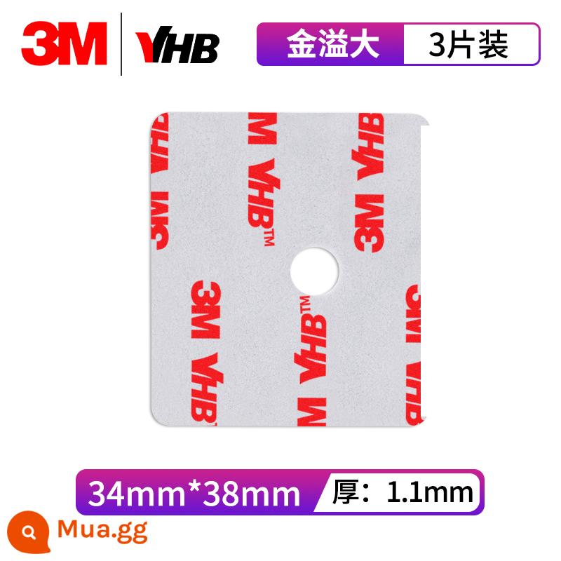 3M Keo 2 Mặt Độ Nhớt Cao Mạnh Cố Định Không Dấu Vết V. V Đặc Biệt Lưng Keo Nhà Xe Dính khung Đầu Ghi Hình Dán - 3 miếng Jinyi 34MM * 38MM