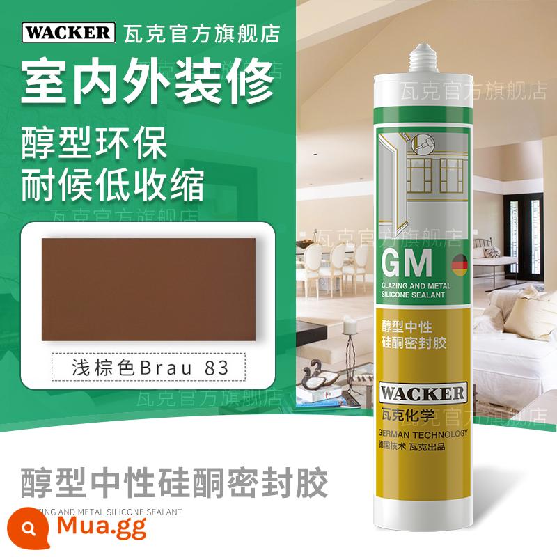 Thương hiệu Đức Wacker GM keo dán kính trung tính chống thấm nước chống nấm mốc đường may đẹp keo dán cạnh keo silicone màu trắng trong suốt - GM chung_nâu nhạt