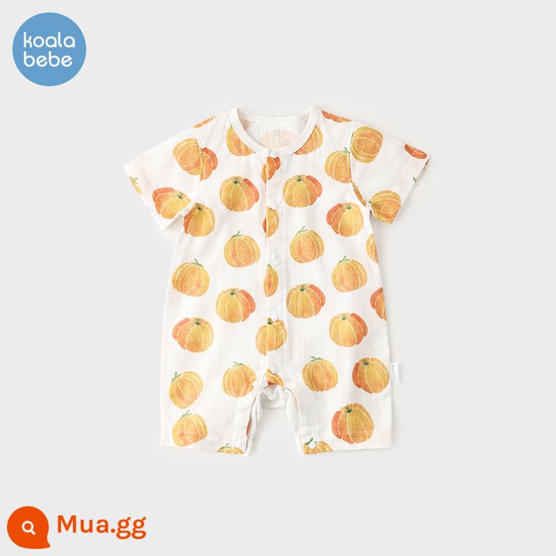 Koala mũi mũi bé jumpsuit mùa hè quần áo sơ sinh bông nguyên chất gạc bé rompers nhiều màu sắc quần áo mùa hè - dưa cam dưa