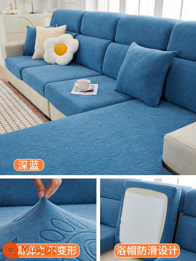 2022 Mới Bốn Mùa Đa Năng Ghế Sofa Tất Cả Bao Gồm Đa Năng Thun Chống Trơn Trượt Ghế Sofa Bọc Ghế Sofa - Phi hành gia-Xanh đậm