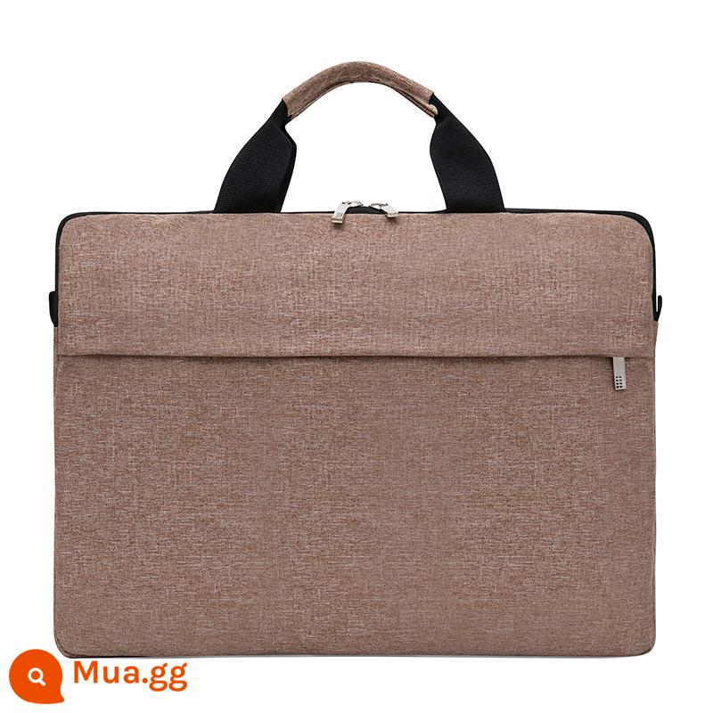 Túi máy tính tùy chỉnh đeo vai di động 15,6 inch 14 inch 13 inch kinh doanh túi lót cặp đơn giản và nhẹ nhàng - Màu nâu(Lớn-15,6 inch)