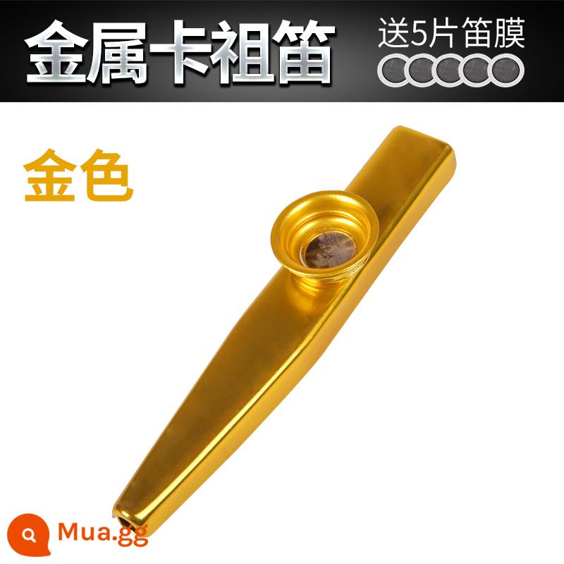 Kim loại kazoo kazoo guitar yuxili chơi nhạc cụ đối tác người lớn bengers ka zuki - Vàng tặng kèm 5 miếng màng sáo