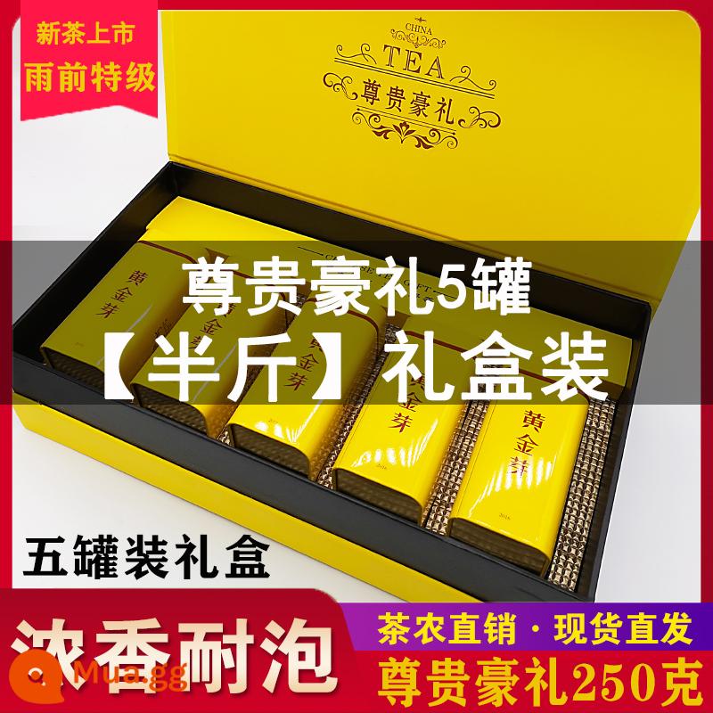 Hộp quà tặng vàng Bud 2022 Tea mới mưa trước mưa, Anji Gold Gold Tea cao 250g Tea Green Tea Tặng quà tặng quà tặng - 250g