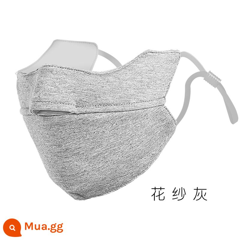 Mặt nạ SoloSunny màu đen thu đông nữ giữ ấm chống lạnh chống gió cotton thoáng khí thoáng khí nam có thể giặt được - Hoa màu xám [phong cách mùa đông]