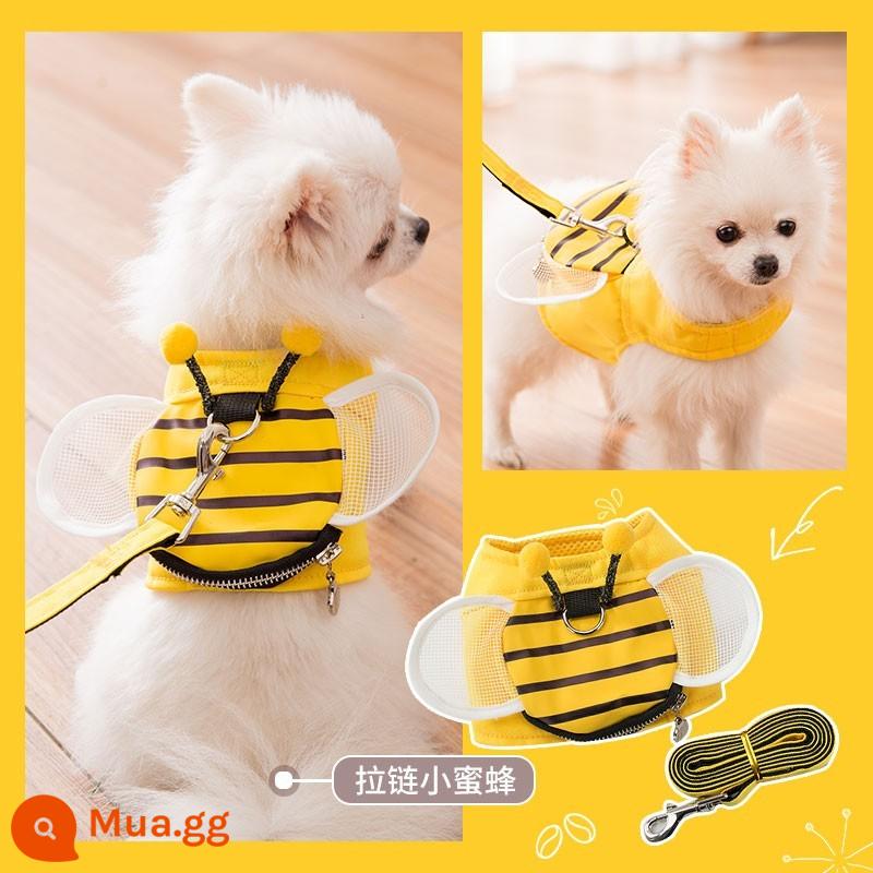 Dây Xích Chó Vest Đi Bộ Dây Xích Chó Xích Chó Nhỏ Bông Pomeranian Bichon Frise Đồ Cho Thú Cưng Daquan - Chú ong lưới dễ thương ☀Ba lô nhỏ có khóa kéo☀Phong cách nóng bỏng độc quyền