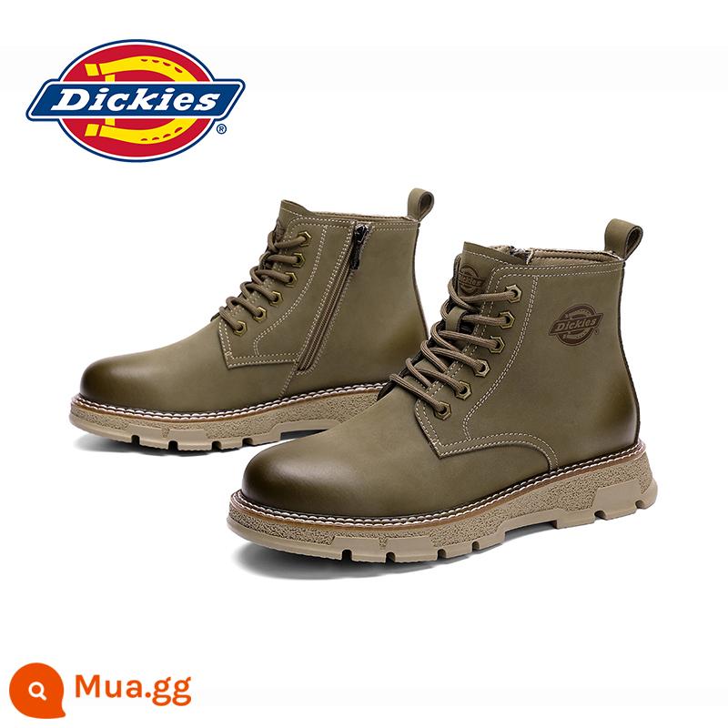 Giày Bốt Nam Dickies 2022 Mùa Đông Mới Plus Nhung Retro Nam Giày Bốt Nam Cao Ngoài Trời Cổ Giày - nâu nhạt