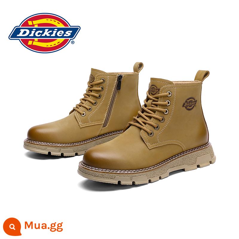 Giày Bốt Nam Dickies 2022 Mùa Đông Mới Plus Nhung Retro Nam Giày Bốt Nam Cao Ngoài Trời Cổ Giày - nâu