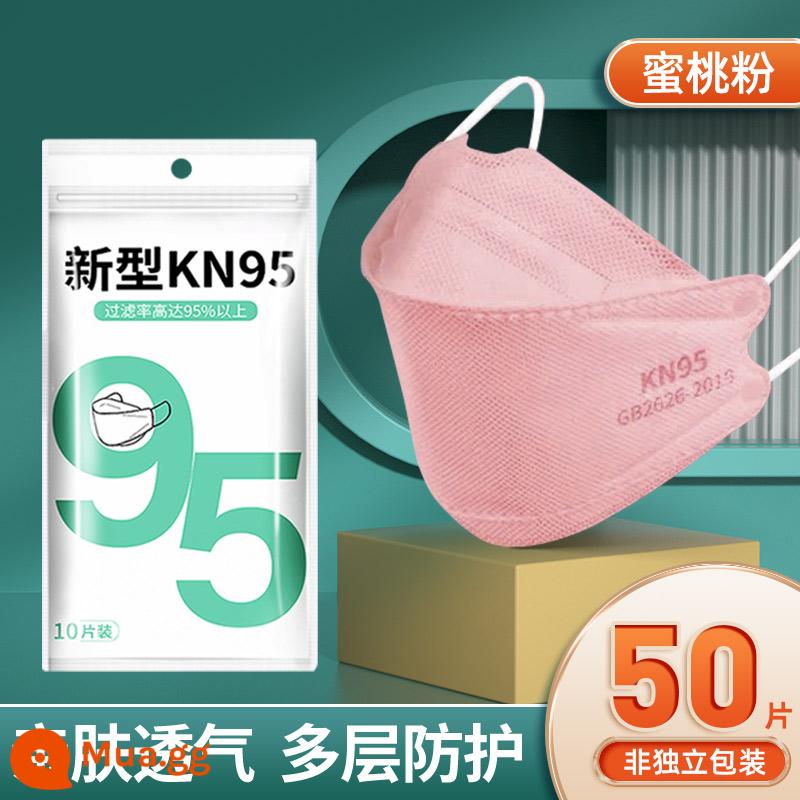 Mặt nạ kn95 đích thực 3d ba chiều n95 ba chiều kf cá loại 94 không trang điểm vỏ bảo vệ thu đông chính thức cửa hàng hàng đầu - Túi bột đào 50 miếng [KN95 mới] - mỏng và thoáng khí