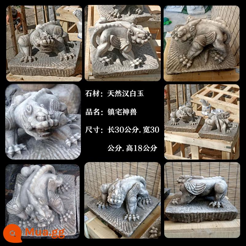 Hanyang Baiyu Animated Beast -Water Stone Carvings Court Courtyard Phòng trà Pond Club Triển lãm khách sạn - Nhà phố đơn thú đá cẩm thạch trắng dài 30cm (miễn phí vận chuyển)