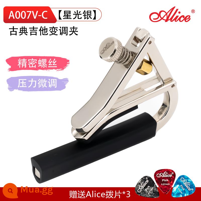 Alice Alice A007V Cổ Điển Dân Gian Điện Acoustic Capo Độ Bền Kim Loại Có Thể Điều Chỉnh Chuyển Chuyển Capo - [Mẫu Guitar Cổ Điển]A007V-C