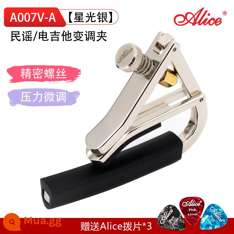 Alice Alice A007V Cổ Điển Dân Gian Điện Acoustic Capo Độ Bền Kim Loại Có Thể Điều Chỉnh Chuyển Chuyển Capo - [Mẫu đàn guitar dân gian/điện] A007V-A