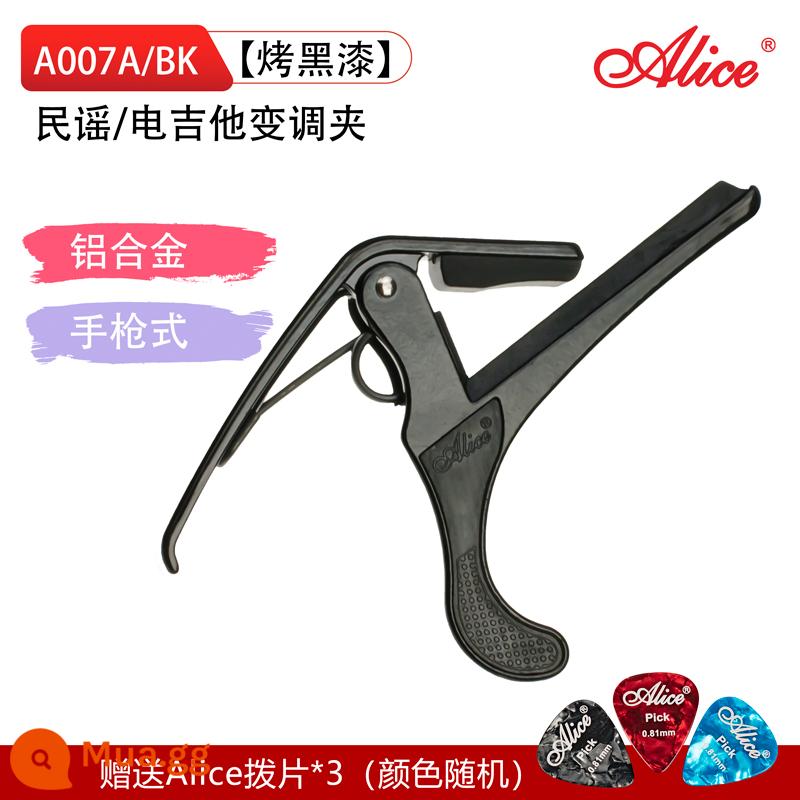 Alice Alice A007V Cổ Điển Dân Gian Điện Acoustic Capo Độ Bền Kim Loại Có Thể Điều Chỉnh Chuyển Chuyển Capo - A007A/BK (đen)