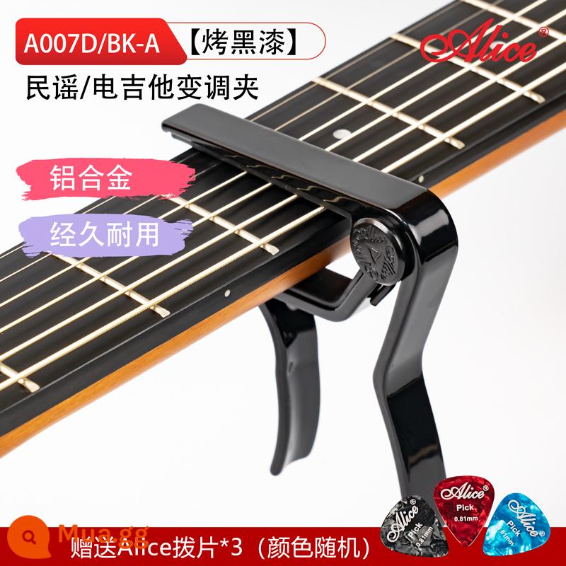 Alice Alice A007V Cổ Điển Dân Gian Điện Acoustic Capo Độ Bền Kim Loại Có Thể Điều Chỉnh Chuyển Chuyển Capo - A007D/BK-A (màu đen)