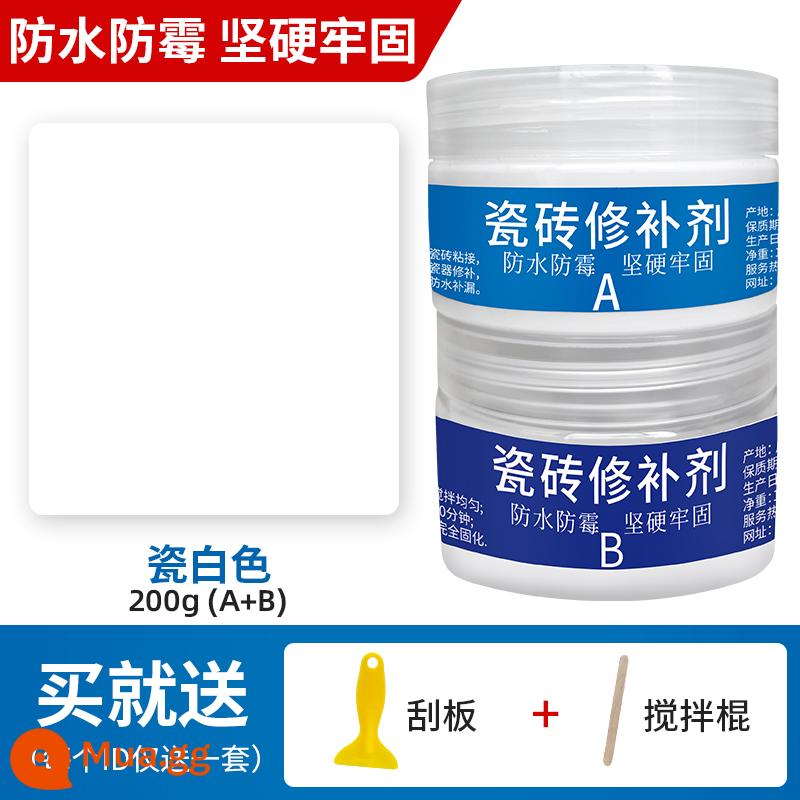 Chất sửa chữa gạch, keo sửa chữa tấm đá, keo dán sửa chữa sàn, keo dán ổ gà, keo gốm gia dụng, sửa chữa men - 200g sứ trắng