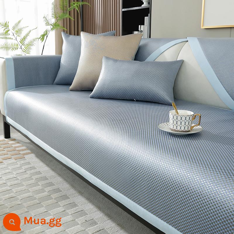 Mùa Hè Băng Lụa Sofa Đệm Chống Trơn Trượt Ngồi Đệm Giặt Bốn Mùa Đa Năng Thảm Mát Thảm Mây Bọc Ghế Sofa băng Thảm - Cạnh thẳng-Pulan