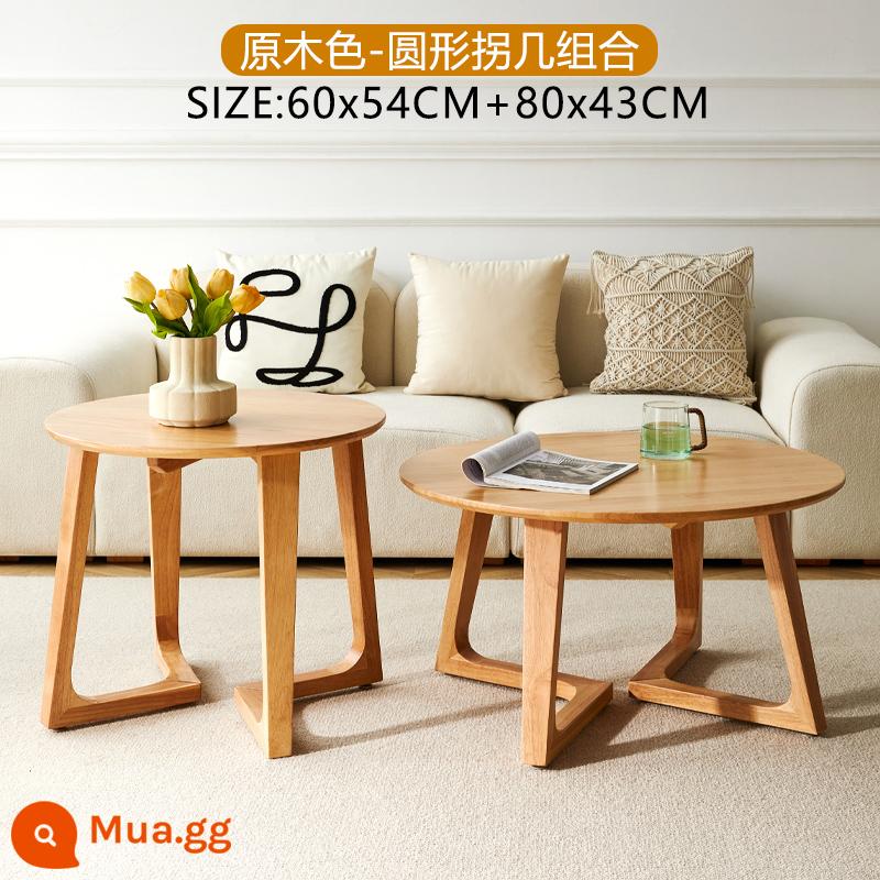 Tất cả bàn cà phê tròn bằng gỗ nguyên khối căn hộ nhỏ sofa phòng khách bên thương lượng một vài sự kết hợp bàn trà hộ gia đình ins log Nhật Bản - Ghi lại chiều rộng màu 80+60