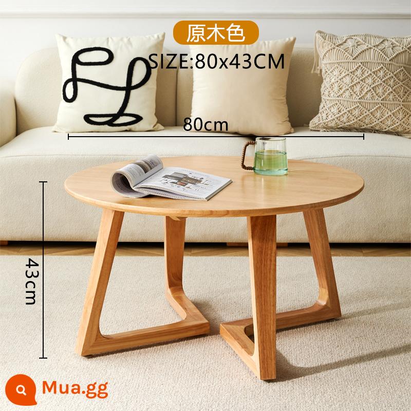 Tất cả bàn cà phê tròn bằng gỗ nguyên khối căn hộ nhỏ sofa phòng khách bên thương lượng một vài sự kết hợp bàn trà hộ gia đình ins log Nhật Bản - Ghi màu rộng 80 cao 43