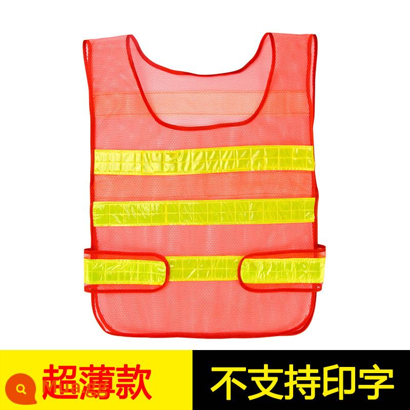 Vest an toàn phản quang vệ sinh xây dựng vest công trường xây dựng quần áo phản quang yếm cưỡi giao thông áo khoác kích thước lớn tùy chỉnh - Model siêu mỏng [không hỗ trợ in]