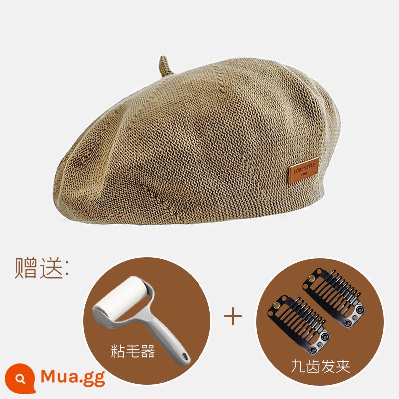 Make & Kana Hàn Quốc thiết kế đồng nghiệp Woolen Woolen Beret Biên nữ Mùa thu và mùa đông Elegant Artist Artist - Kiểu dệt kim lạc đà