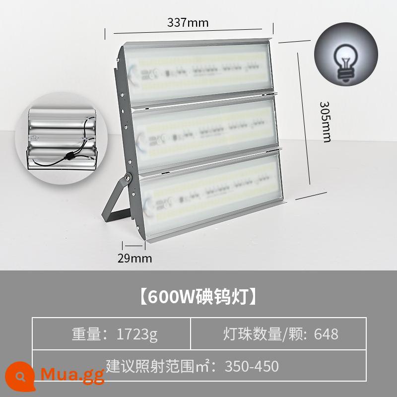 Đèn led vonfram iốt 1000W siêu sáng ngoài trời chống nước làm việc ngoài giờ chiếu sáng đèn sân khấu đèn năng lượng mặt trời cho công trường - Có vỏ bảo vệ bằng kính - Đèn vàng 600W