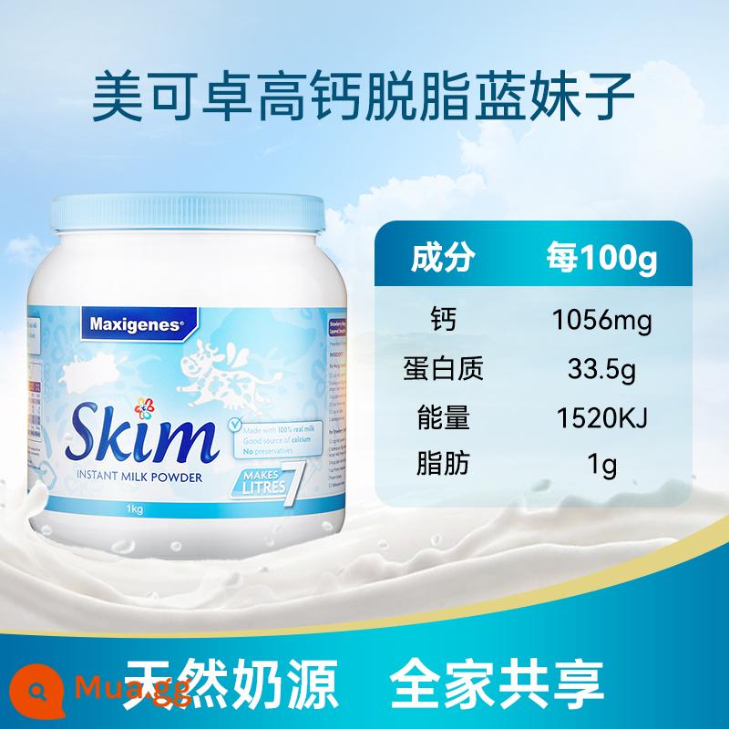 Meco Zhuo Blue Fatty Milk Powder Whole Fat Skim Trẻ em Người lớn Trung niên và Người cao tuổi Canxi cao Chính hãng Official Flagship Store - Sữa bột gầy Fitness Blue Girl