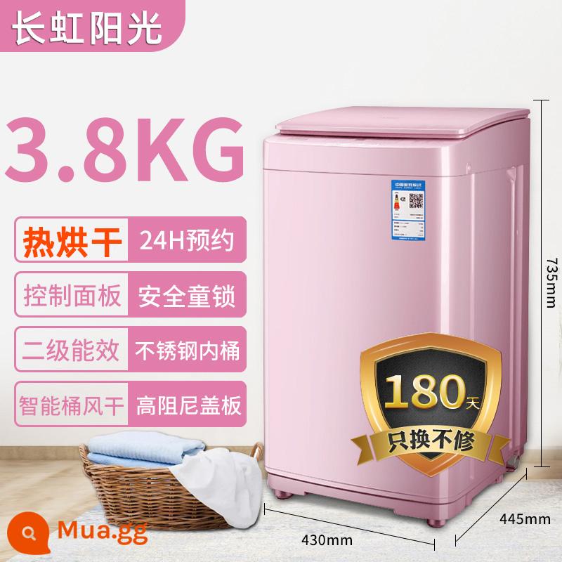 Rongshida máy giặt đồ lót mini hoàn toàn tự động giặt tất trẻ em tạo tác khử trùng ký túc xá - 3,8kg (máy giặt sấy + kháng khuẩn kép + mặt kính + công suất 220W)