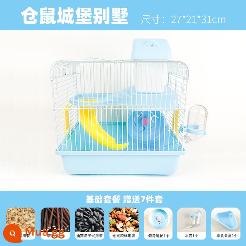 Lồng Hamster Giá Rẻ Biệt Thự Lớn Lồng Gấu Vàng Đặc Biệt Acrylic Nhà Chuột Nhà Nhỏ Hamster Tiếp Liệu Daquan - Gói cơ bản biệt thự Blue Castle