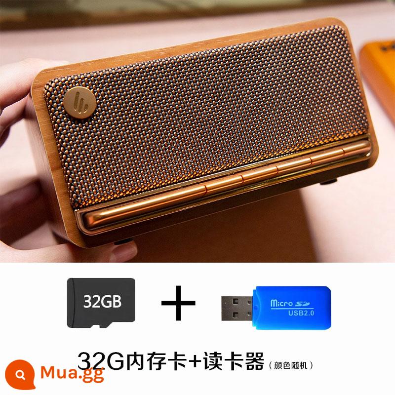 Loa Bluetooth không dây Edifier M230 mini âm thanh cổ điển chất lượng cao loa siêu trầm nhỏ dành cho gia đình - Vân gỗ nâu + thẻ nhớ (tặng cáp âm thanh máy tính)