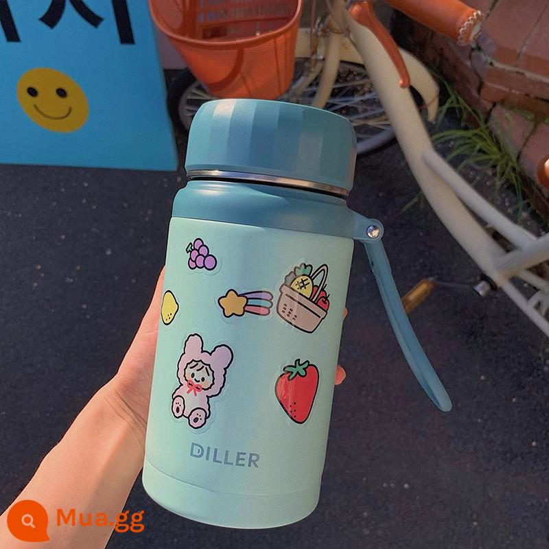 TNMKCUP Cúp cách nhiệt nhiệt TNMKCUP Cup Nước lớn - Cyan 1000ml (miễn phí nhãn dán và phụ kiện hoạt hình (mẫu ngẫu nhiên)