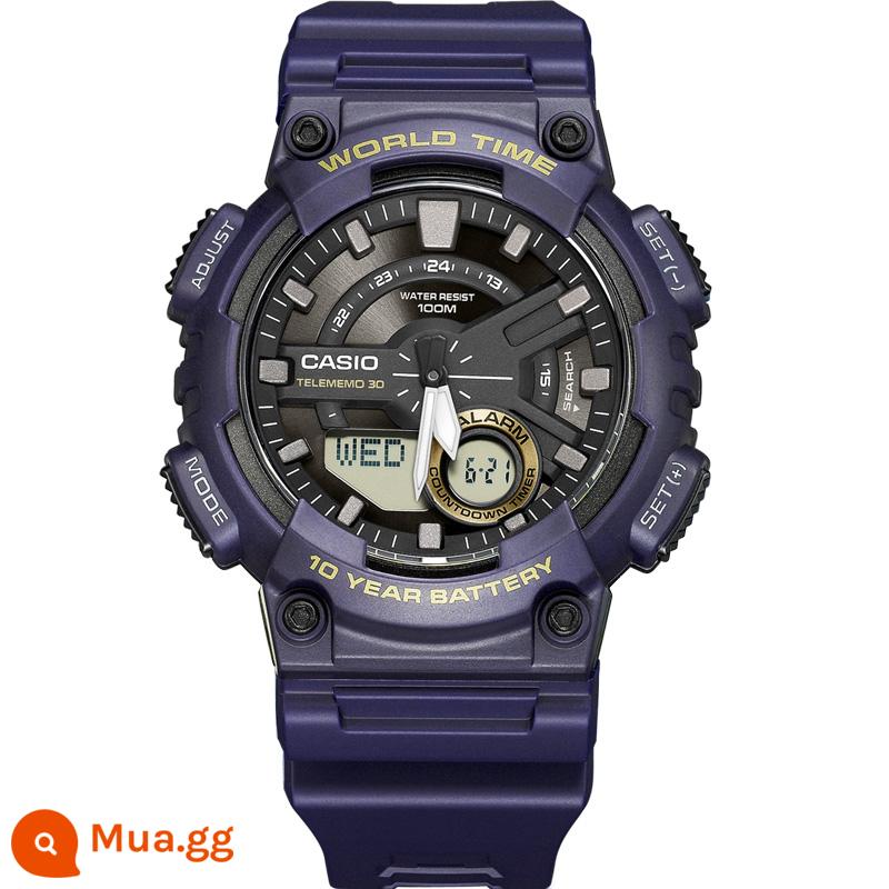 Đồng hồ CASIO nam thể thao chống thấm nước vàng đen đồng hồ thạch anh điện tử đồng hồ nam đồng hồ sinh viên đồng hồ nam AEQ-110BW-9A - AEQ-110W-2A