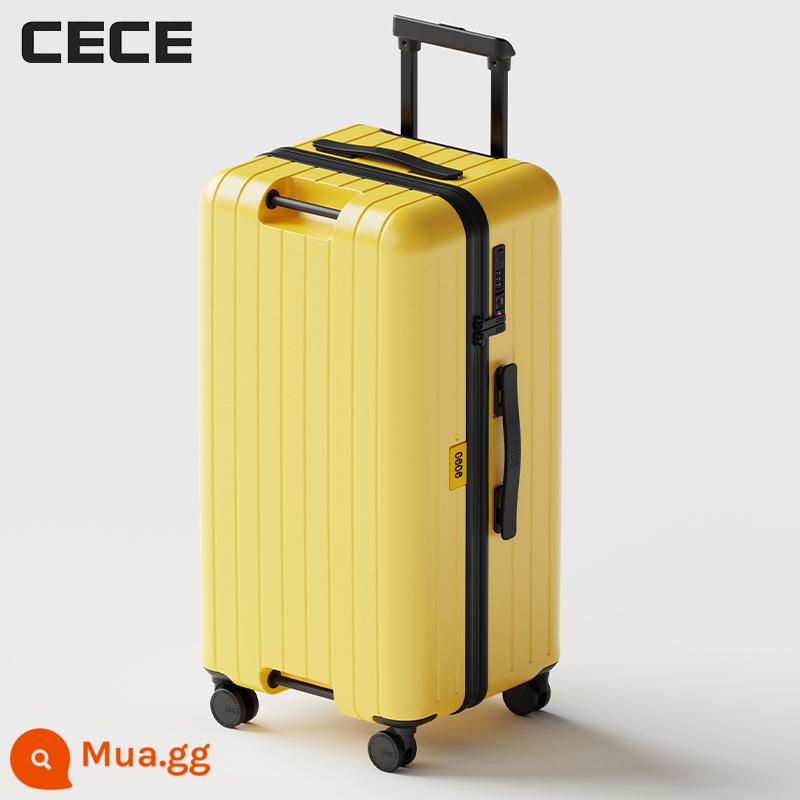 CECE2023 Mới Phanh Vali Đa Năng Công Suất Lớn Nâng Xe Đẩy 28 Inch Nam 30 Nữ Hành Lý - Màu vàng ngỗng