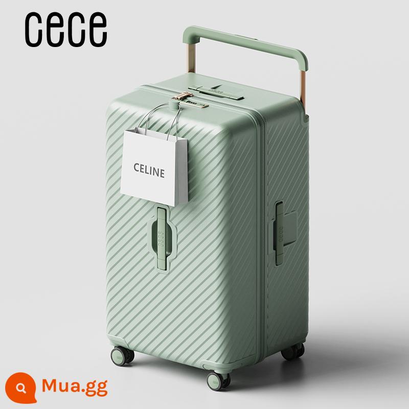 CECE công suất siêu lớn mạnh mẽ và bền bỉ rộng xe đẩy Ốp lưng PC vali vali nữ 28 inch nam đa năng bánh xe vali - màu xanh lá