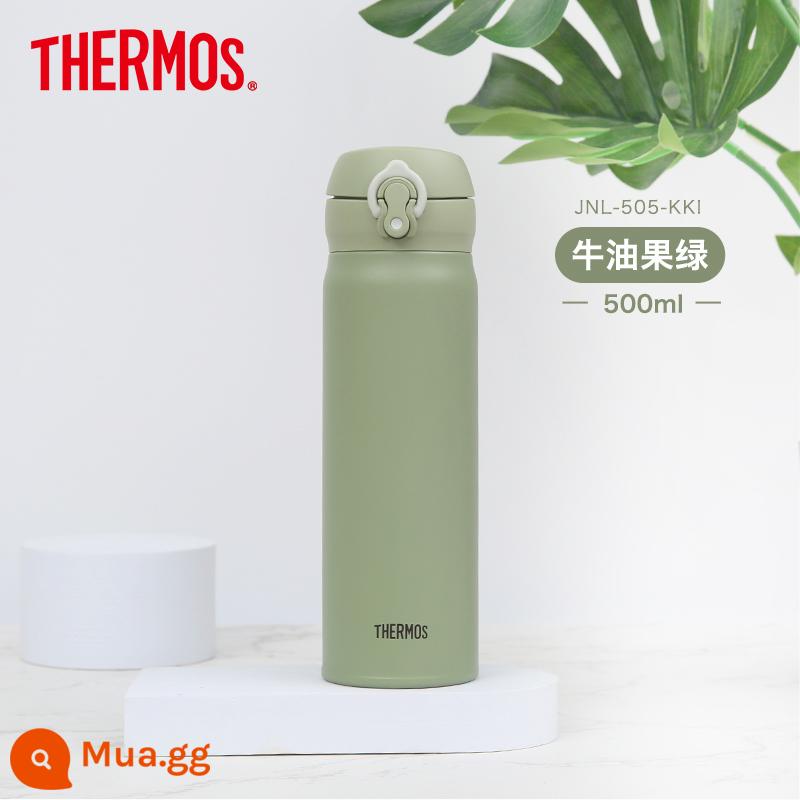 [Tự vận hành] Bình giữ nhiệt di động bằng thép không gỉ THERMOS Thermos Di động đơn giản Cách nhiệt lâu dài 500ml - Bơ JNK-505