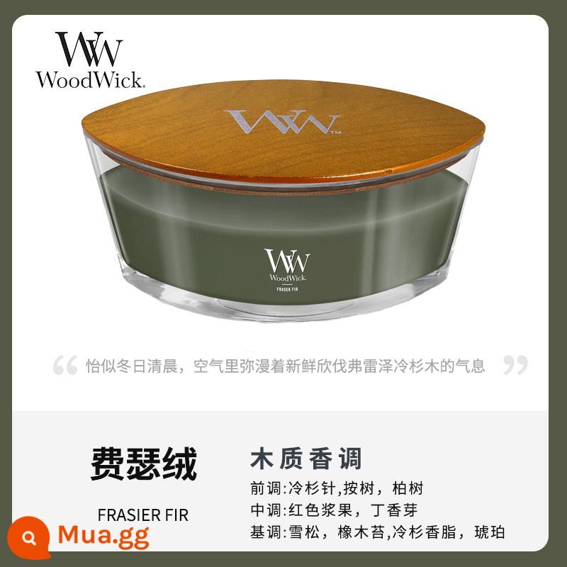 [Tự vận hành] WoodWick Mỹ nhập khẩu nến thơm dòng nến lò sưởi ba màu cùng phong cách của Yi Nengjing - Lông nhung