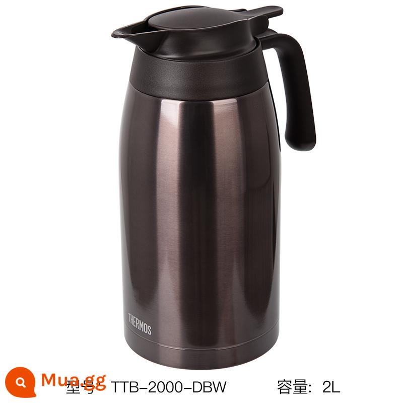 [Tự vận hành] Bình giữ nhiệt THERMOS Bình giữ nhiệt bình giữ nhiệt văn phòng tại nhà Bình đun nước inox TTB - Màu cà phê đen (2L) kiểu mới