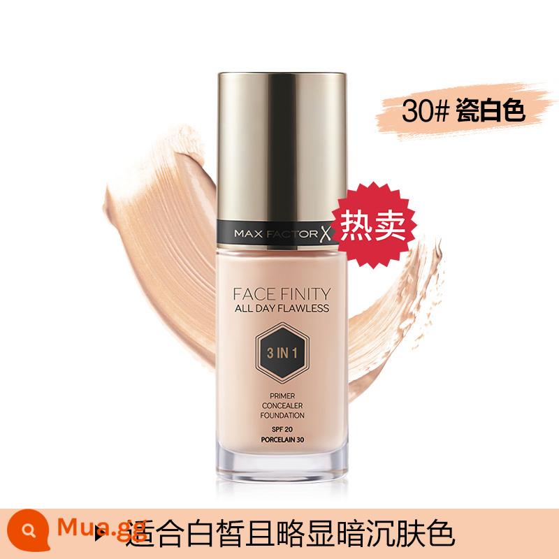 【Tự vận hành】 Kem nền dạng lỏng ba trong một MaxFactor/Misi Buddha cách ly chống nắng kem che khuyết điểm dưỡng ẩm lâu trôi - Màu sứ trắng số 30