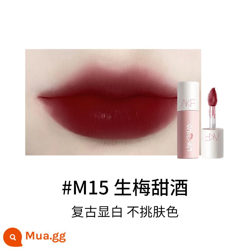 [Tự vận hành] AKF lip mud matte matte air nhung son môi men bóng sinh viên làm trắng hàng chính hãng - #M15[Rượu mận]