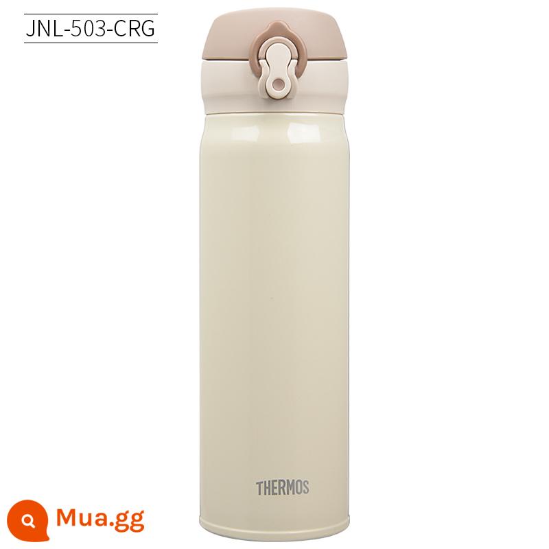 【Tự vận hành】Cốc giữ nhiệt học sinh Nhật Bản nam nữ, cốc nước inox đơn giản cầm tay 500ml - Màu nâu sữa nhạt (CRG)